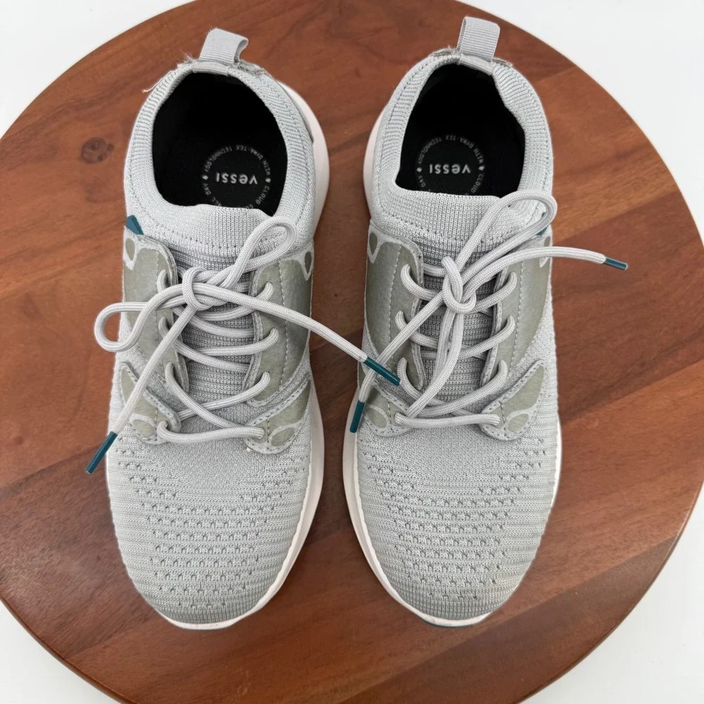 Vessi Everyday 2  Grey Waterproof Knit Athletic Sneakers Walking Shoes Women's 9